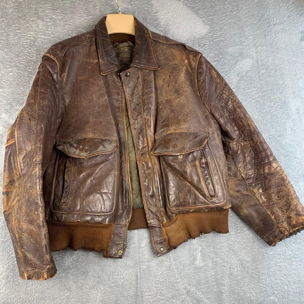 Daniel‎ Boone Trail Blazer Steerhide Jacket Heavy Leather Distressed Vintage
